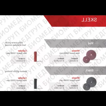 Полир SKELL Обработка CoCrсплавов и сплавов драг/мет. 1шт. Reddish Stone C12B1D 6 мм х 23 мм Черный Цилиндр