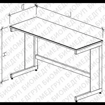 Стол лабораторный высокий, 1500х750х900, столешница керамика KS12