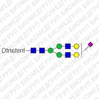 AdvanceBio InstantQ G2S1 2,6/A2G2S61 Nгликан ранее ProZyme. Nгликан моно2,6сиалилированный, галактозилированный двухантенный, меченный InstantQ, для использования в качестве качественного стандарта с системой анализа гликанов GlyQ. Альтер