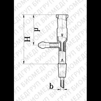 Аллонж прямой с отводом, 24/40, Pyrex Corning, 942024