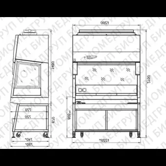 Шкаф биобезопасности тип A2 BMBIILaminarS.1,2 NEOTERIC 221.120