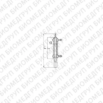 Холодильник с прямой трубкой с водяным охлаждением, L 95 мм, L1 155 мм, шлиф КШ 14/23, диаметр 20 мм, Россия, 2336