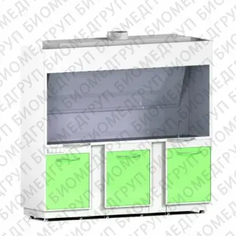 Шкаф вытяжной ARLV4 с мойкой, краном, тройной розеткой и светильником, металл в полимере