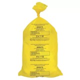 Вест, Пакеты для утилизации медицинских отходов, желтые, класс Б, 90 л, 600 x 1000 мм, 100 шт